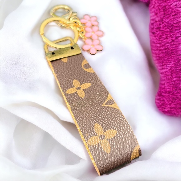Accessories - Upcycled loop keychain handmade out of authentic LV canvas